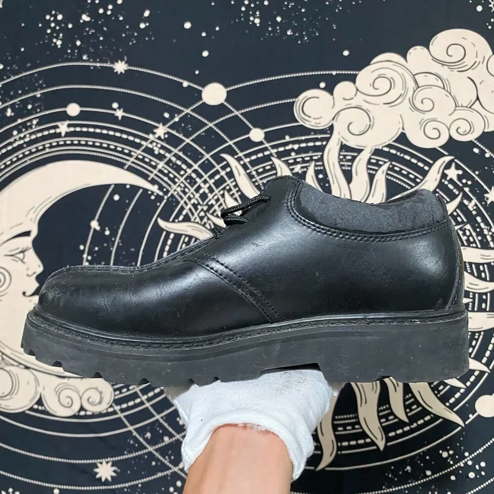 Lugz Drifter MCODL-001 Sneaker Shoes Men's 7.5 Black Leather Lace-Up Casual